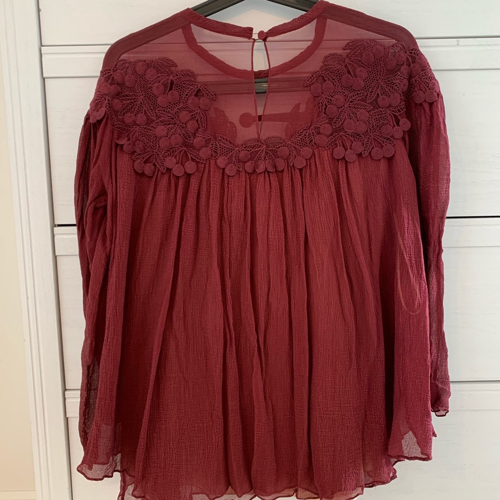CHLOÉ Guipure Lace-trimmed Silk-mousseline Blouse - Picture 10 of 15